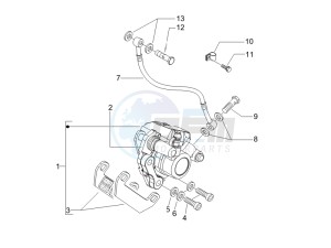 LX 150 4T ie Touring drawing Brakes pipes - Calipers