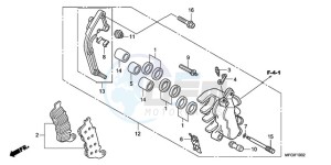 CB600FAA Australia - (U / ABS) drawing L. FRONT BRAKE CALIPER (CB600FA/FA3)