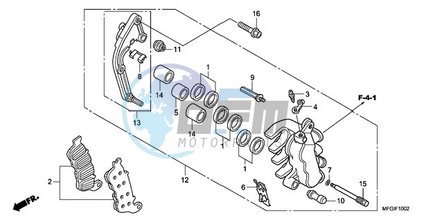 L. FRONT BRAKE CALIPER (CB600FA/FA3)