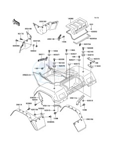 KLF300 4x4 KLF300C6F EU GB drawing Rear Fender(s)