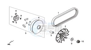 GTS 125I ABS drawing CLUTCH / V BELT