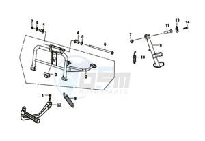 FIDDLE III 50 45KMH (L8) EU EURO4 drawing MIDDLE STAND -SIDE STAND- KICKST.