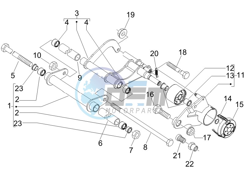 Swinging arm