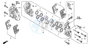 CB1300A CB1300SUPER FOUR drawing FRONT BRAKE CALIPER