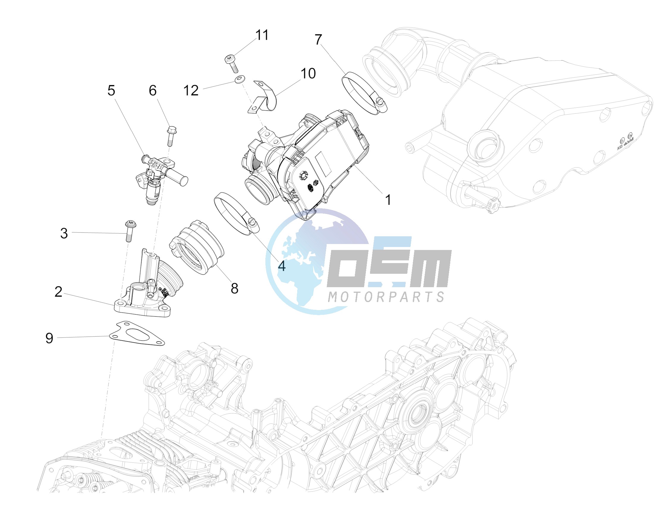 Throttle body - Injector - Union pipe