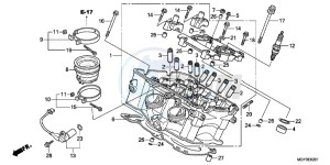 VFR800XC drawing CYLINDER HEAD (REAR)