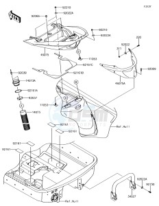 JET SKI ULTRA 310LX JT1500MGF EU drawing Hull Rear Fittings