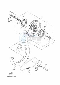 YZ125 (B0VB) drawing REAR WHEEL