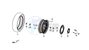 GTS 300i ABS drawing FRONT WHEEL