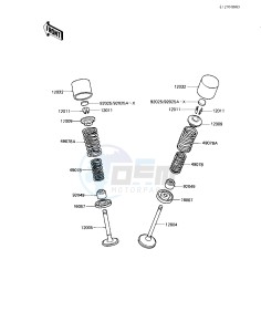 KZ 550 M [LTD SHAFT] (M1) [LTD SHAFT] drawing VALVES