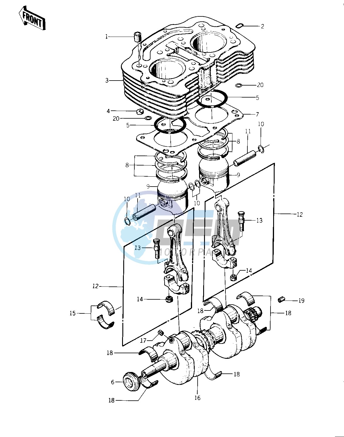 CYLINDER_PISTONS_CRANKSHAFT  -- 76 -77 KZ400 - D3_D4- -