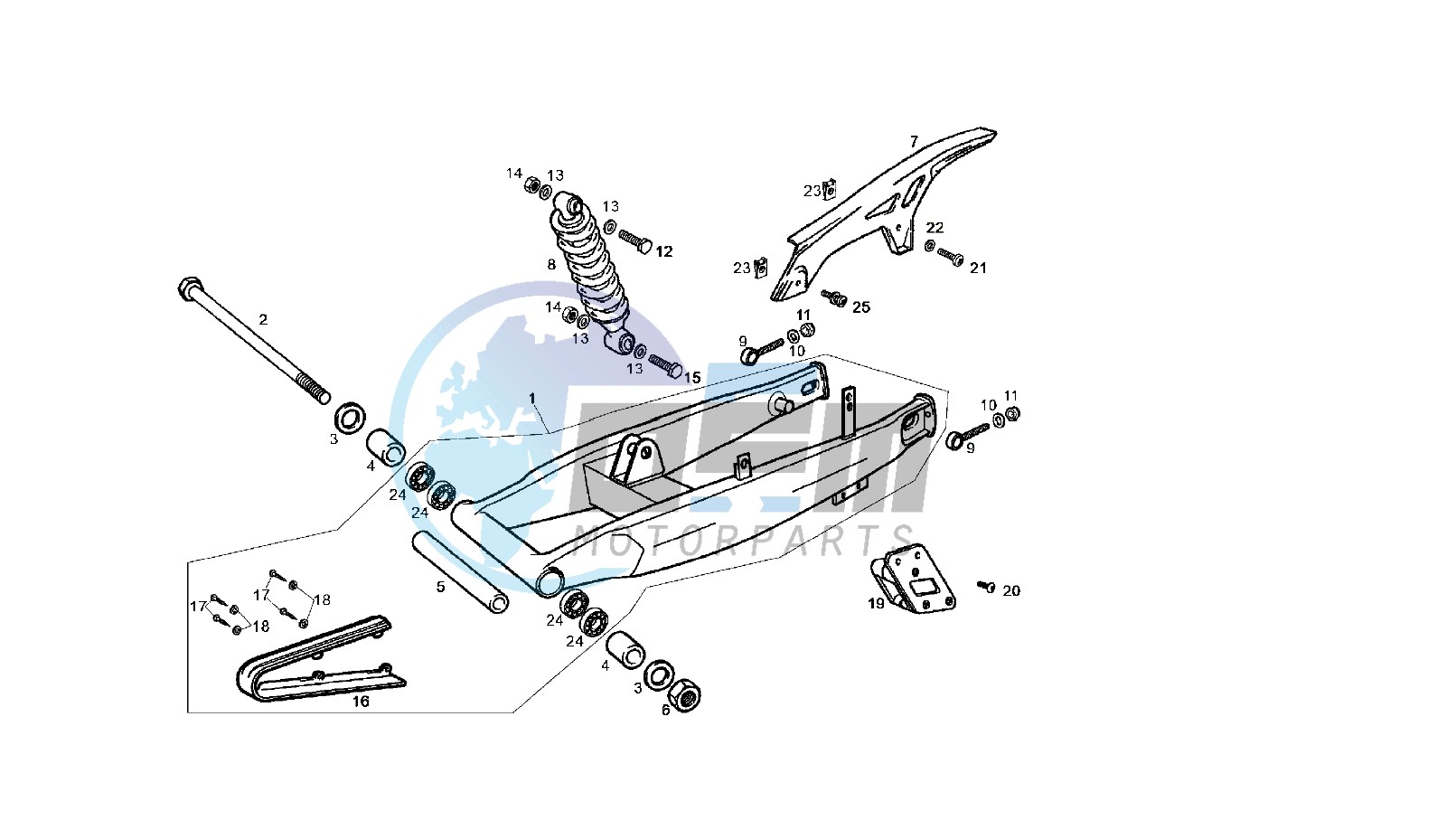 SWING ARM - SHOCK ABSORBER MY06