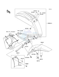 KX125 KX125M7F EU drawing Fenders