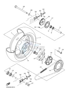 XJ6FA 600 DIVERSION F (ABS) (1DGC 1DGD) drawing REAR WHEEL