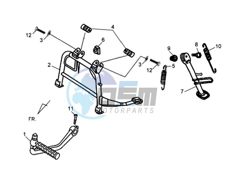 CENTRAL STAND - SIDE STAND - KICKSTARTER PEDAL