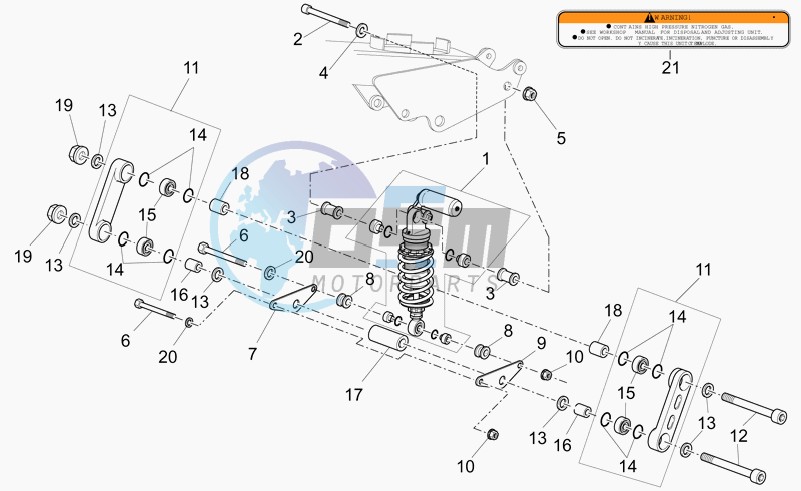 Connecting rod - rear shock abs.