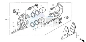 CB500 drawing FRONT BRAKE CALIPER (2)