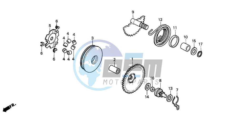 DRIVE FACE / KICK STARTER SPINDLE