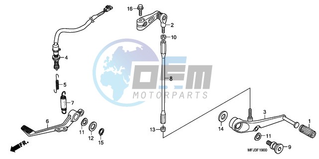 BRAKE PEDAL/CHANGE PEDAL