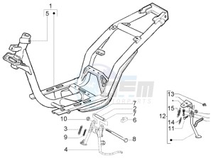 Liberty 125 Leader RST ptt(AU) Austria drawing Chassis - Central stand