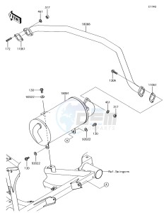 MULE SX 4x4 KAF400HJF EU drawing Muffler(s)