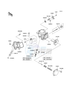 KRF 750 D [TERYX 750 4X4] (D8F) D8F drawing CARBURETOR PARTS