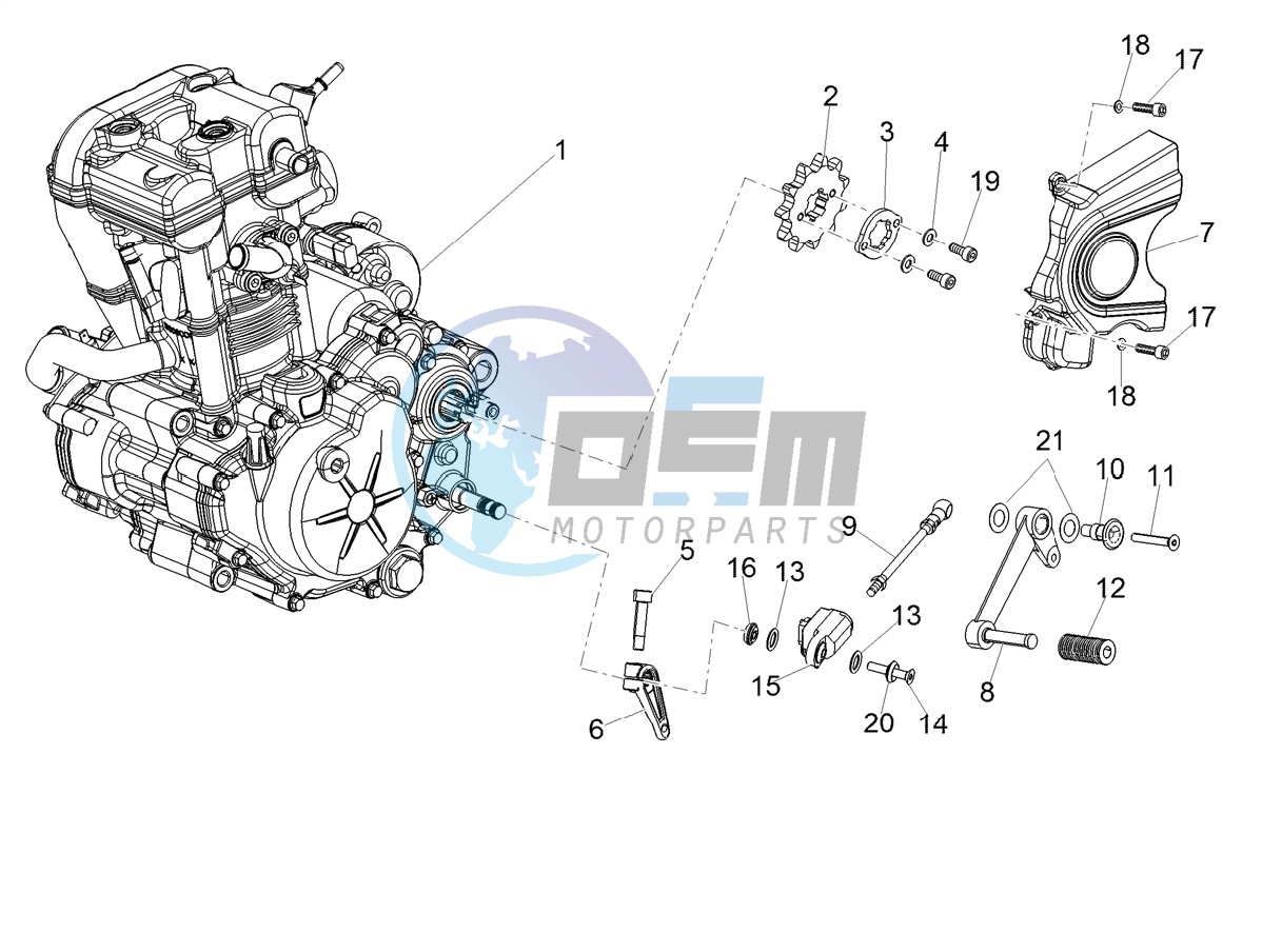 Engine-Completing part-Lever