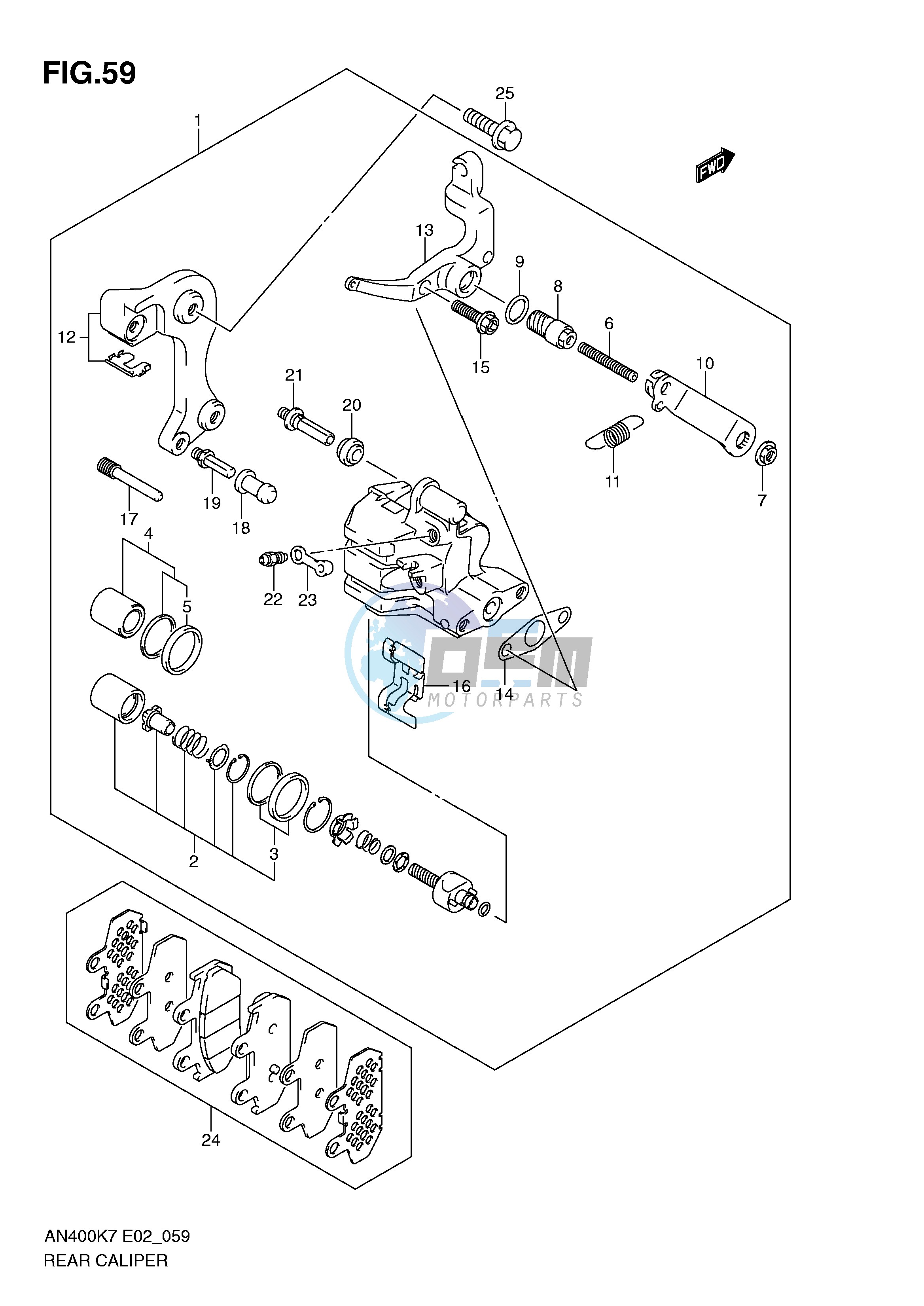 REAR CALIPER (AN400K7 ZK7 K8 ZK8 K9 L0)