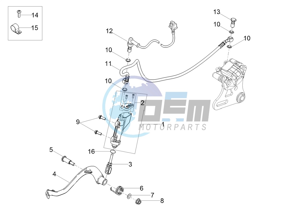 Rear master cylinder