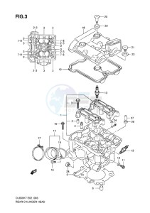 DL 650 V-STROM EU-UK drawing REAR CYLINDER HEAD