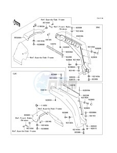 KAF 620 E [MULE 3010 4X4] (E1-E5) [MULE 3010 4X4] drawing FRONT FENDER-- S- --- KAF620-E3 - E5- -