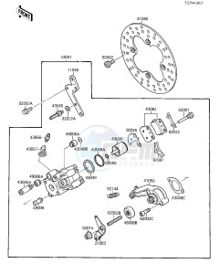 KSF 250 A [MOJAVE 250] (A1-A2) [MOJAVE 250] drawing REAR BRAKE -- KSF250-A1- -