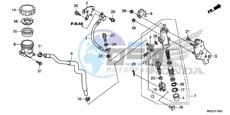 RR. BRAKE MASTER CYLINDER