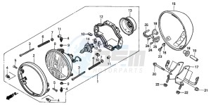 VT750DCA SHADOW SPIRIT drawing HEADLIGHT (CM)