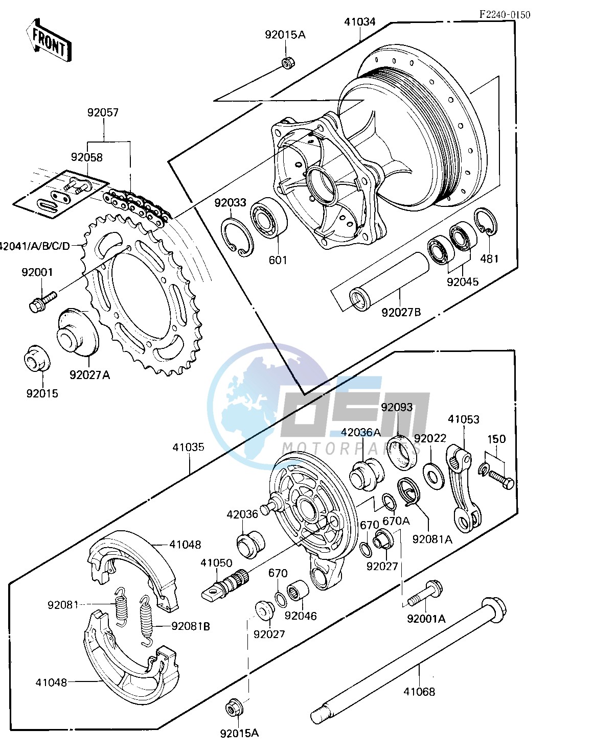 REAR HUB_BRAKE_CHAIN -- 84 KX250-C2- -