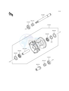 KX 250 H [KX250] (H1-H2) [KX250] drawing FRONT HUB