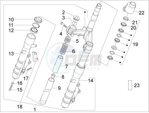 SR 300 Max drawing Fork steering tube - Steering bearing unit