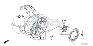 VFR1200FDB drawing REAR WHEEL