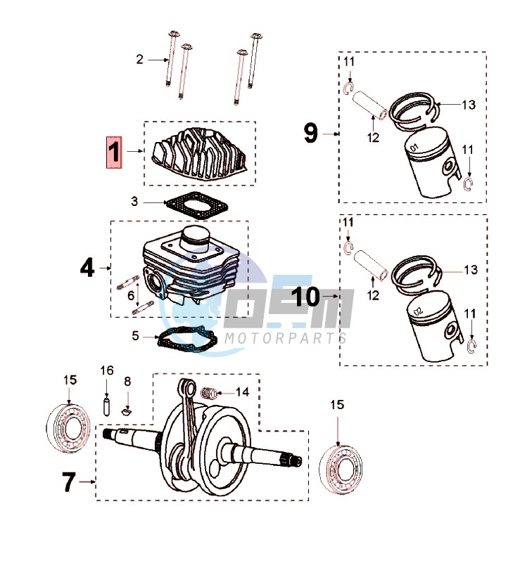 CRANKSHAFT AND CYLINDER ALU