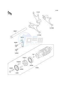 ZX 1100 E [GPZ 1100] (E1-E3) [GPZ 1100] drawing GEAR CHANGE DRUM_SHIFT FORK-- S- -