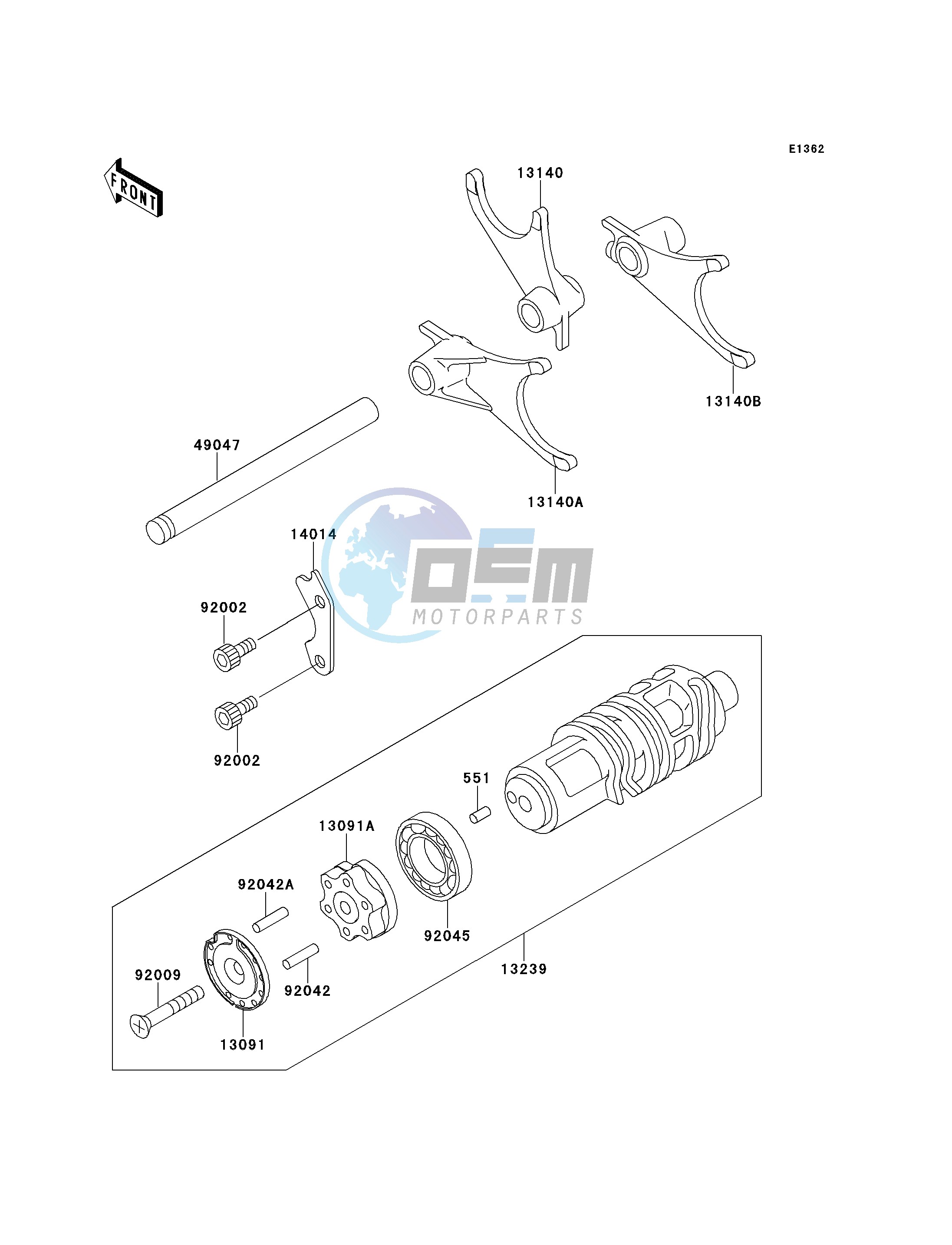 GEAR CHANGE DRUM_SHIFT FORK-- S- -