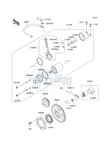 KVF 360 A [PRAIRIE 360 4X4] (A6F-A9F) A7F drawing STARTER MOTOR-- A6F - A8F- -