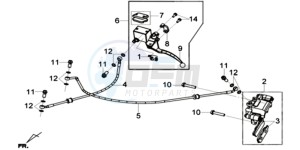 GTS 125I ABS-SNS EURO4 L7 drawing REAR BRAKE CALIPER /  BRAKE LEVER