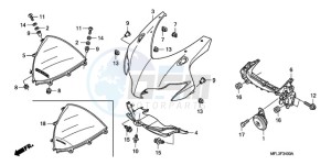 CBR1000RRA Korea - (KO) drawing UPPER COWL (1)