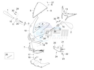 RS 125 RS REPLICA 4T E4 ABS (EMEA) drawing Front fairing