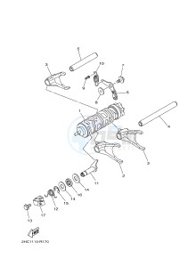 YXZ1000E YXZ10YMXH YXZ1000R EPS (2HCC) drawing SHIFT CAM & FORK