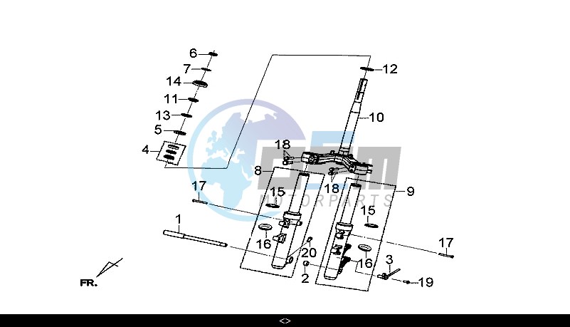 STRG. STEM - R-L CUSHION / GTS 300I ABS (LN30W9-EU) (L7-M0)