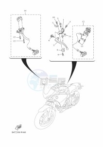 TRACER 7 MTT690-U (B5T3) drawing HANDLE SWITCH & LEVER