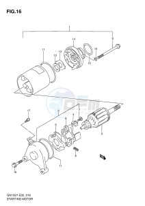 GN125 (E2) drawing STARTING MOTOR (MODEL V W X Y)