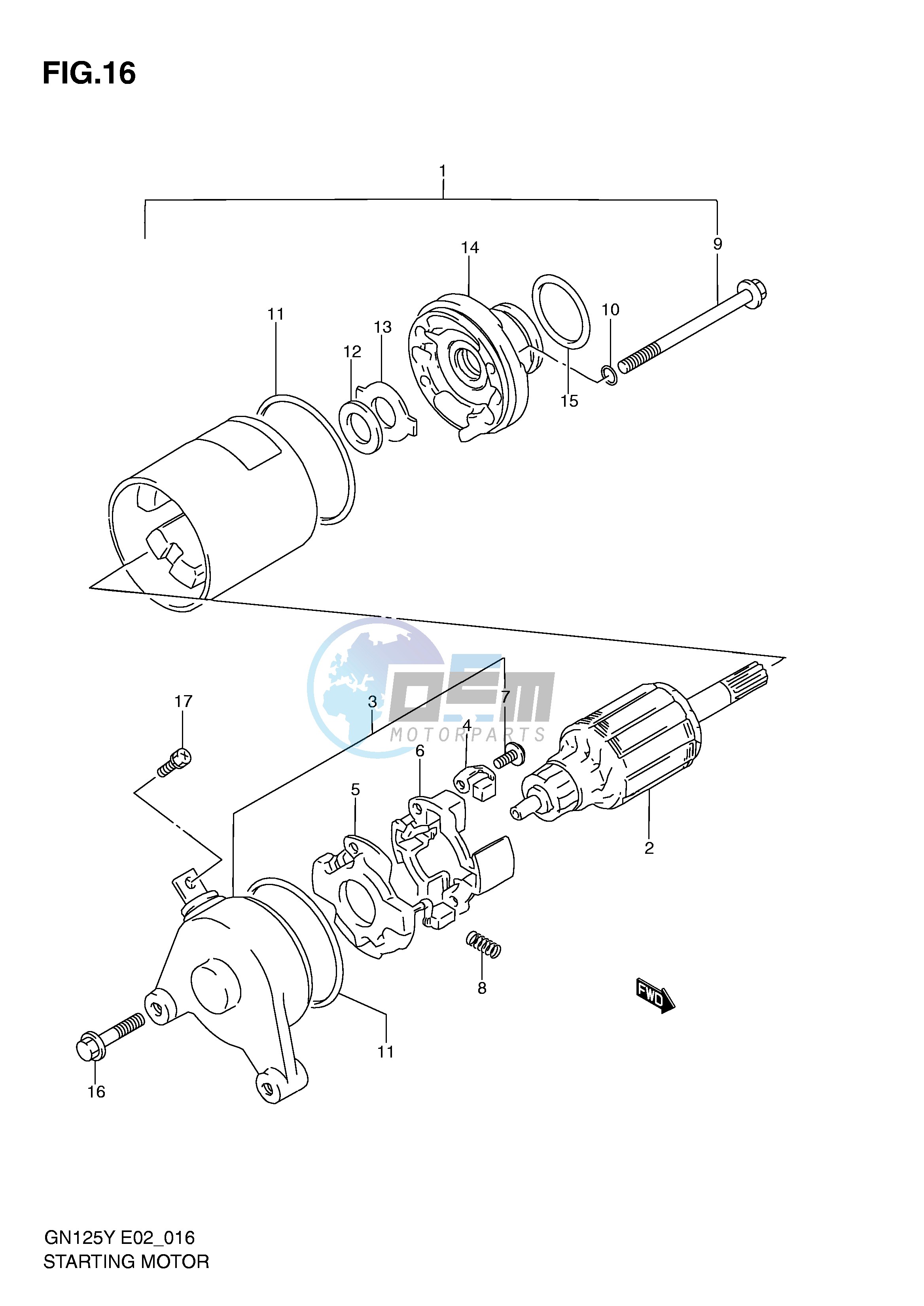 STARTING MOTOR (MODEL V W X Y)